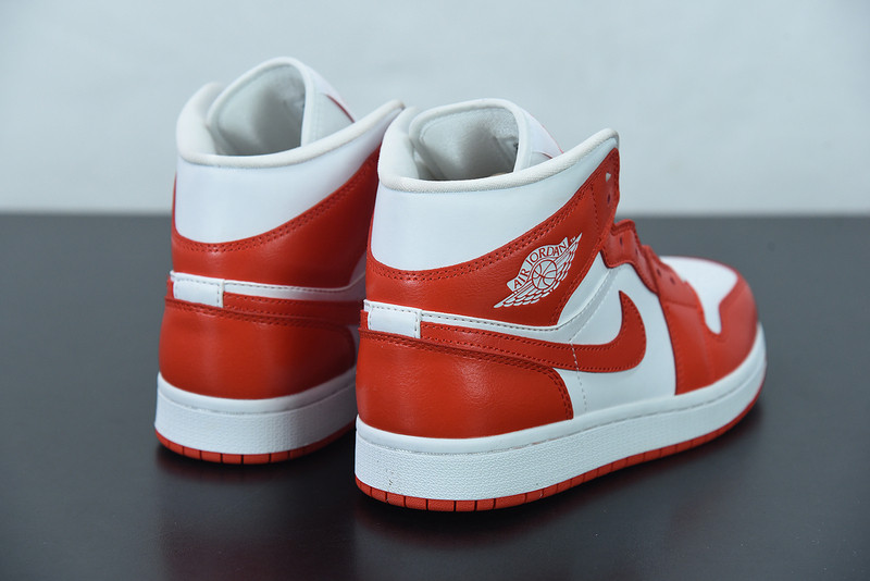 air jordan 1 mid in orange and white bq6472-116