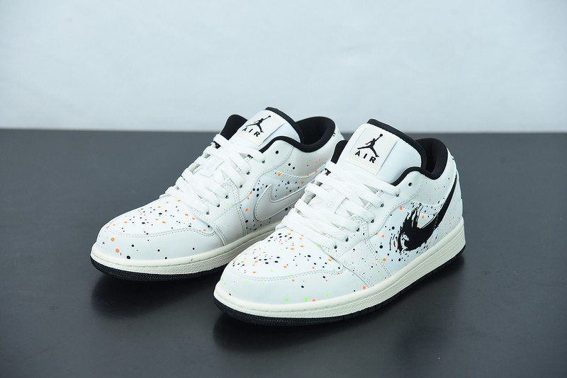 air jordan 1 low paint splatter brushstroke swh dm3528-100