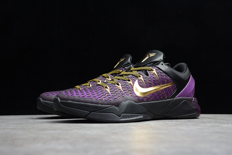 nike zoom kobe vii black purple-gold 511371-005