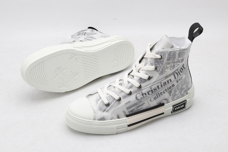 dio* b23 oblique high-top white sneaker
