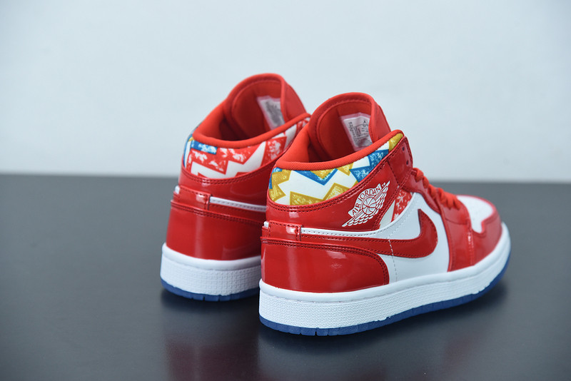 air jordan 1 mid red patent dc7294-600