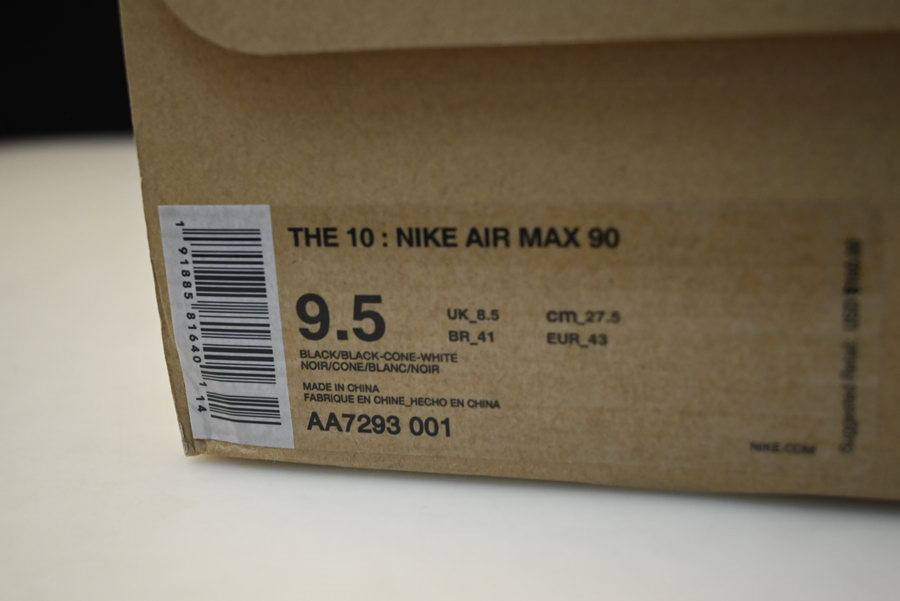 nike air max 90 of black aa7293-001
