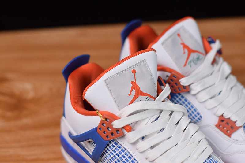 air jordan 4 retro “knicks” white/royal blue-orange 308497-171