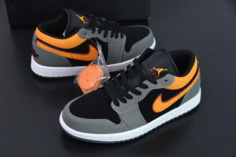 air jordan 1 low light graphite vivid orange fn7308-008