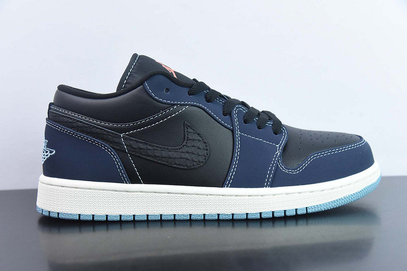 air jordan 1 low navy black snakeskin fj5478-010