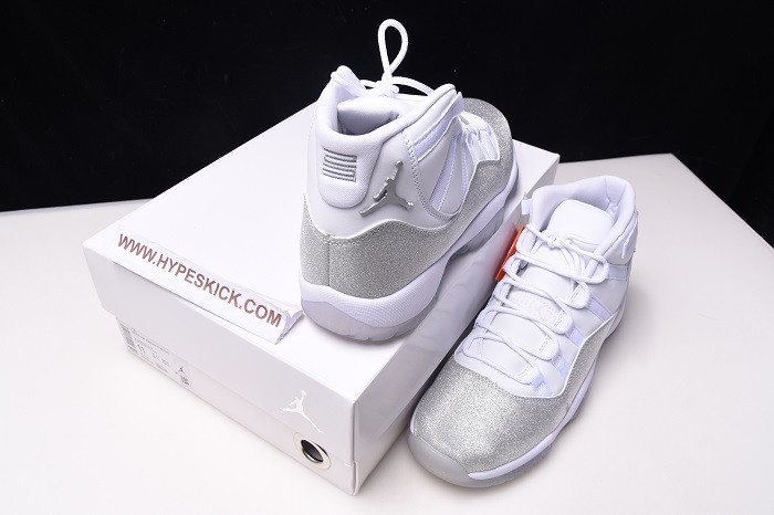 air jordan 11 wmns white metallic silver ar0715-100