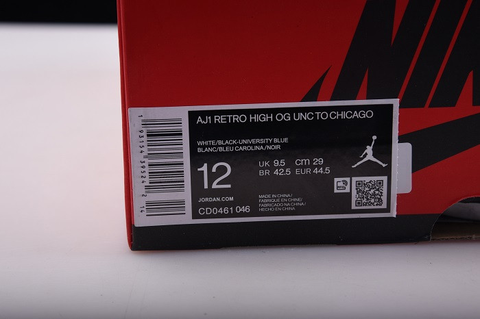 air jordan 1 unc to chicago cd0461-046